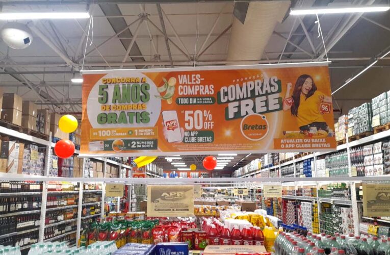 Rede do supermercado Bretas faz promoção com sorteio de cinco anos de compras grátis